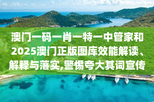 澳门一码一肖一特一中管家和2025澳门正版图库效能解读、解释与落实,警惕夸大其词宣传