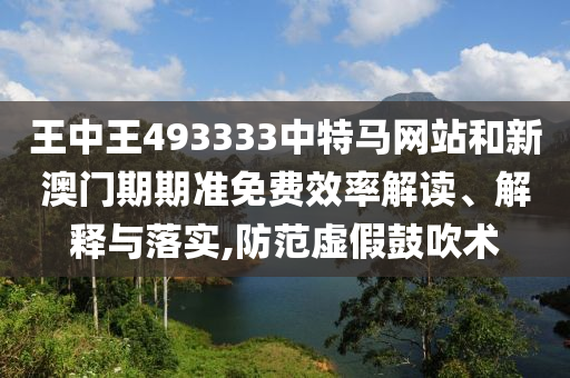 王中王493333中特马网站和新澳门期期准免费效率解读、解释与落实,防范虚假鼓吹术