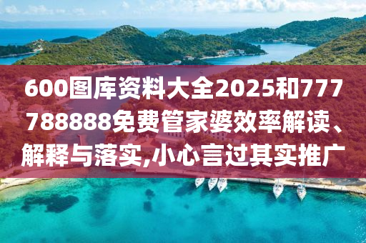 600图库资料大全2025和777788888免费管家婆效率解读、解释与落实,小心言过其实推广